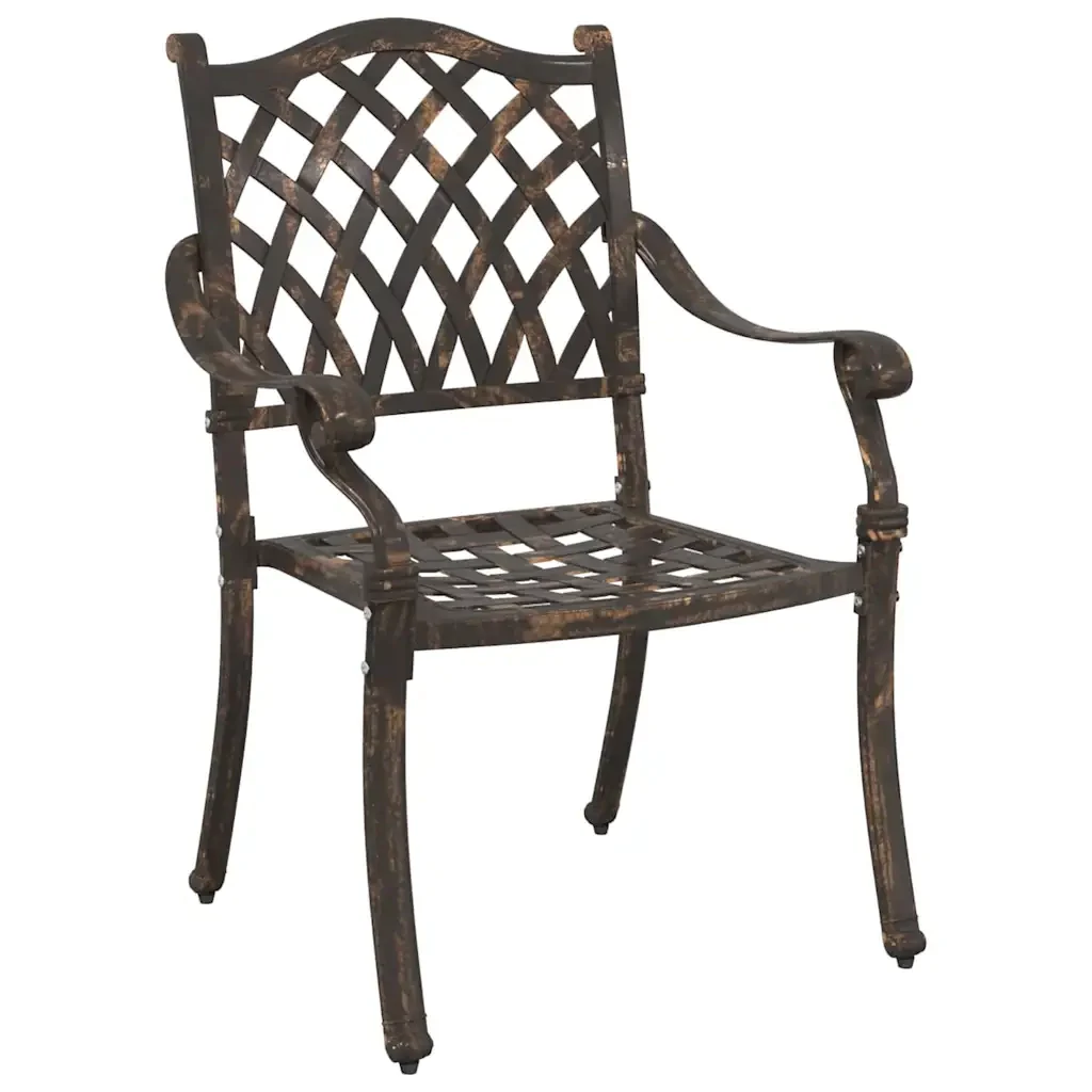 Set di Tavolo da Giardino 3 pcs Bronzo Alluminio pressofuso 3334732 - Image 4