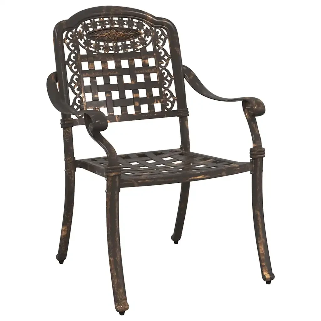 Set di Tavolo da Giardino 5 pcs Bronzo Alluminio pressofuso 3334728 - Image 5