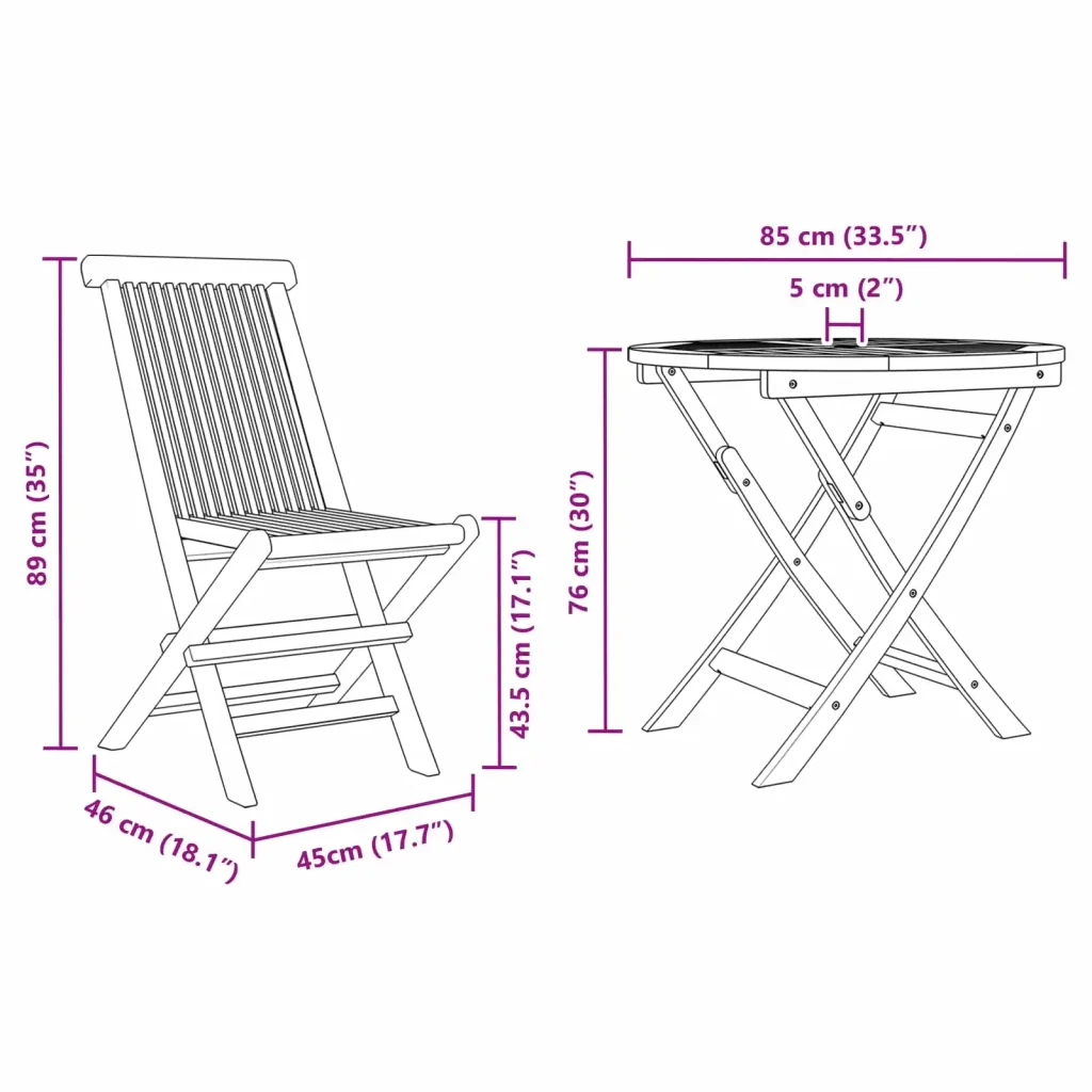 Set da Pranzo per Giardino 3 pcs Marrone 3385961 - Image 2