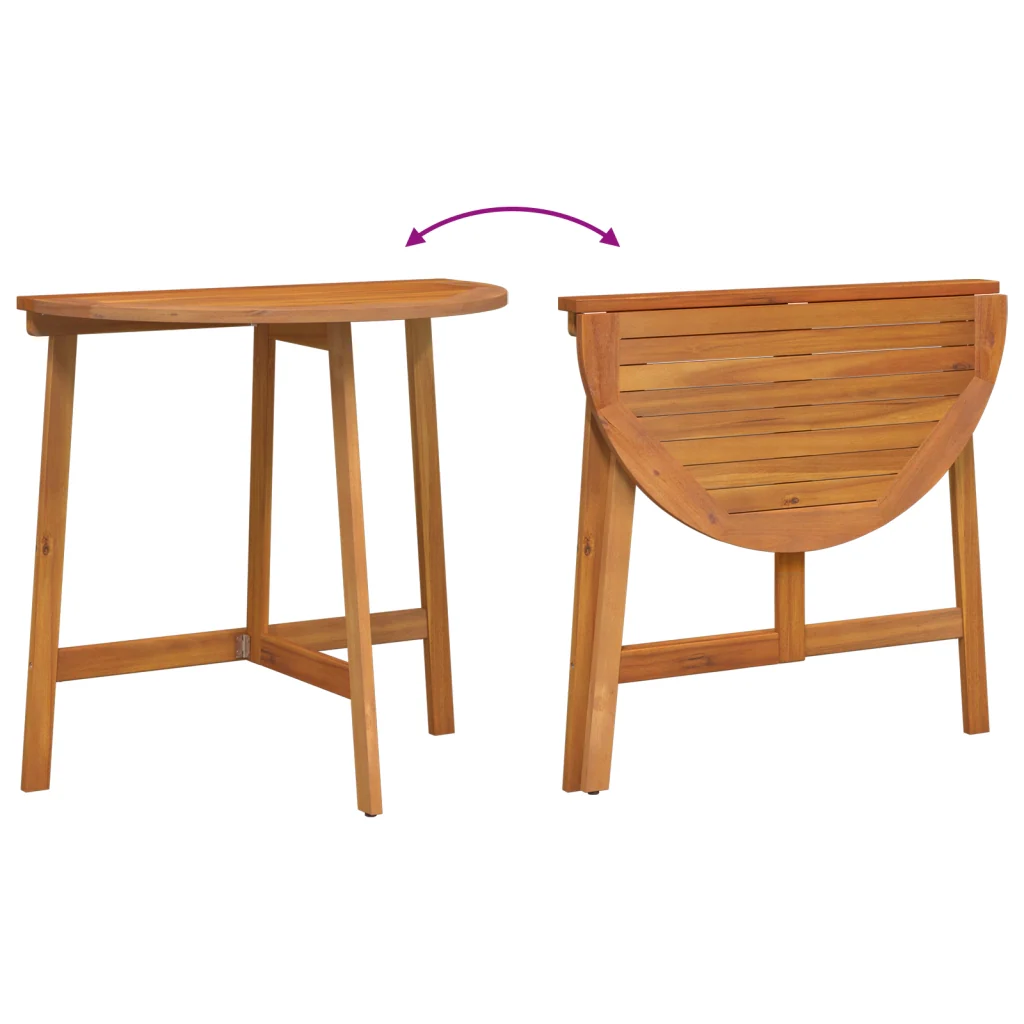 Set Bistro Pieghevole da 3 Pezzi in Legno Massello di Acacia - Image 10