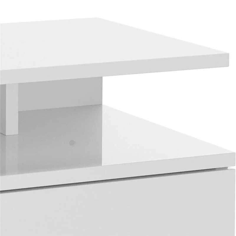 SET DA 2 COMODINI MODERNI SOSPESI CON CASSETTO E MENSOLA IN LEGNO 35X32X22CM - Image 2