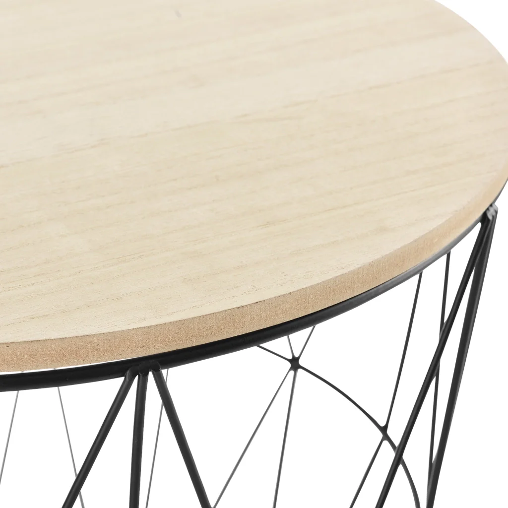 [en.casa] Set da 3 Tavolini a Forma di Cestello in 3 Altezze Diverse con Piano Rimovibile Portaoggetti Pratico Multiuso per Salotto/Soggiorno - Rovere Chiaro - Image 5