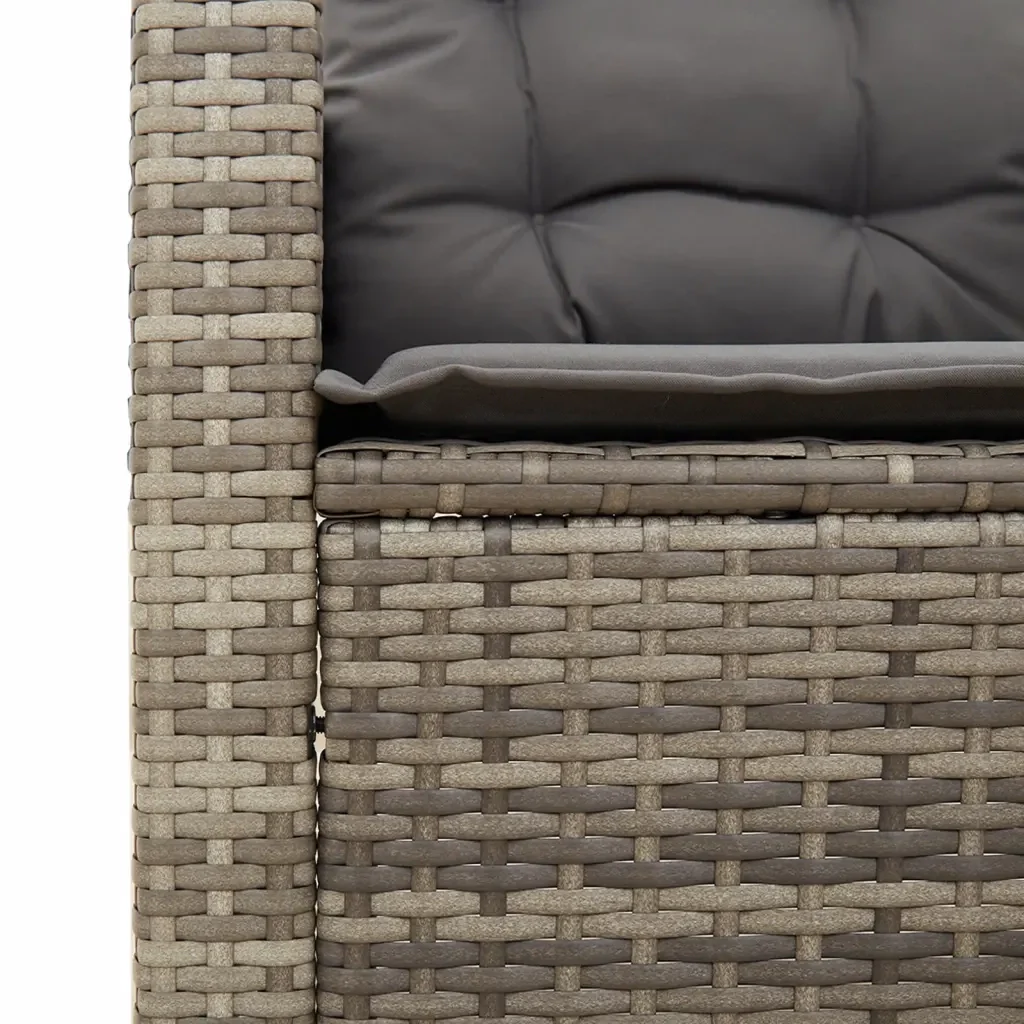 Set da Bistrò 3 pz con Cuscini Grigio Polyrattan e Legno Acacia 366310 - Image 6