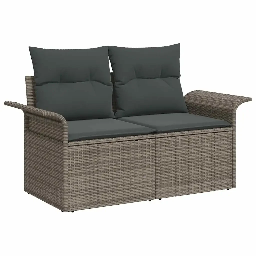 Set Divano da Giardino con cuscino 10 pcs Grigio polyrattan 3362123 - Image 6