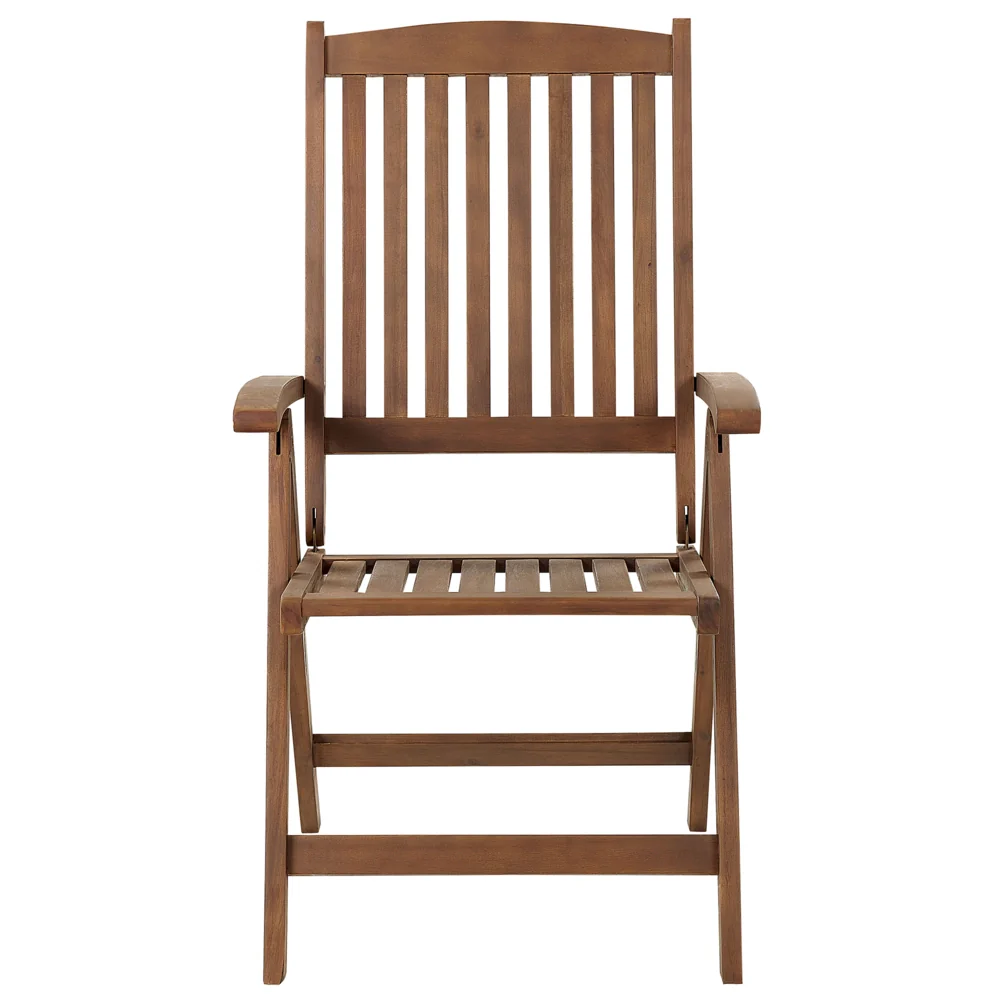 Set da giardino con 6 sedie in legno di acacia marrone scuro con cuscini blu in stile rustico con cuscini - Image 8