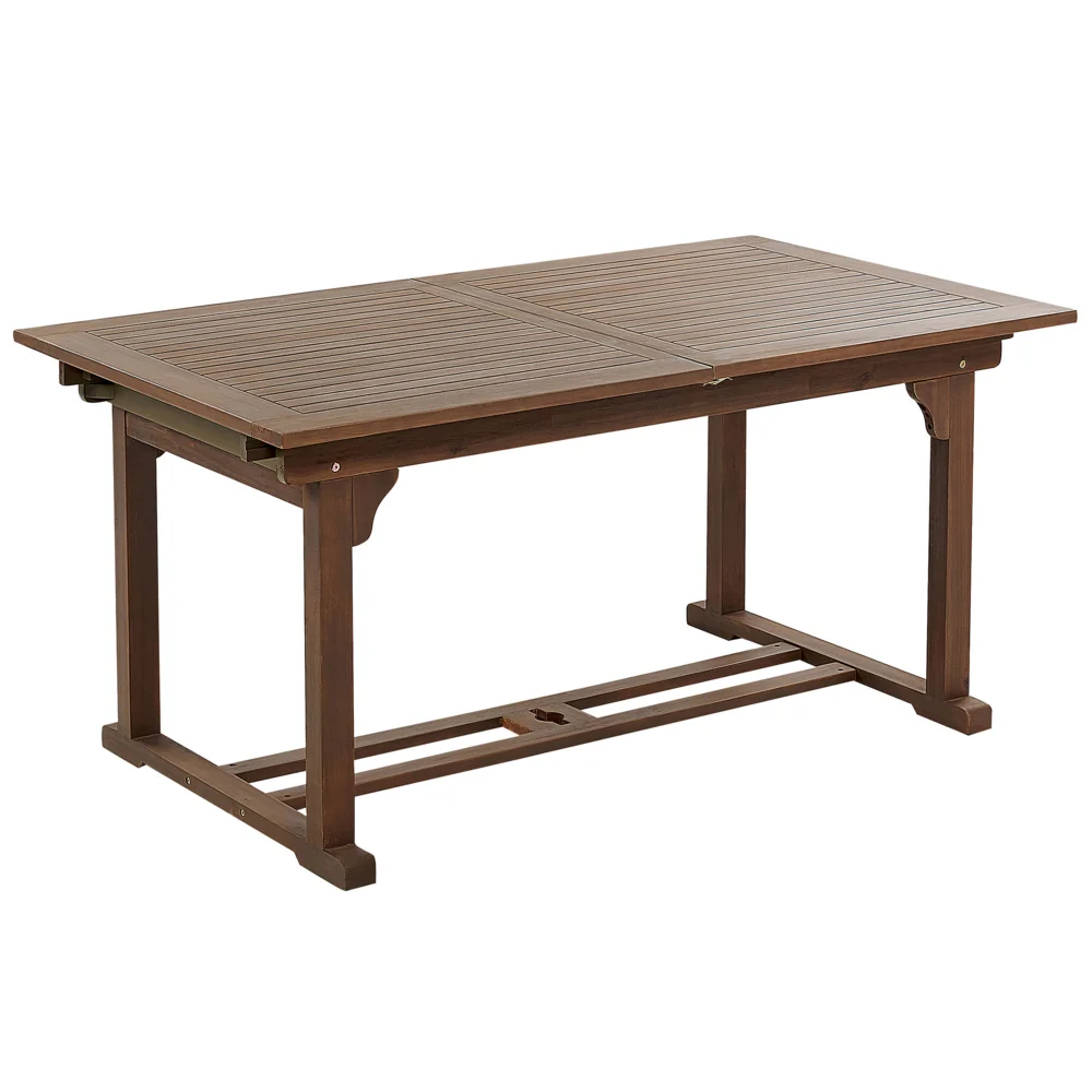 Set da giardino con 6 sedie in legno di acacia marrone scuro con schienale regolabile pieghevole in stile rustico - Image 4
