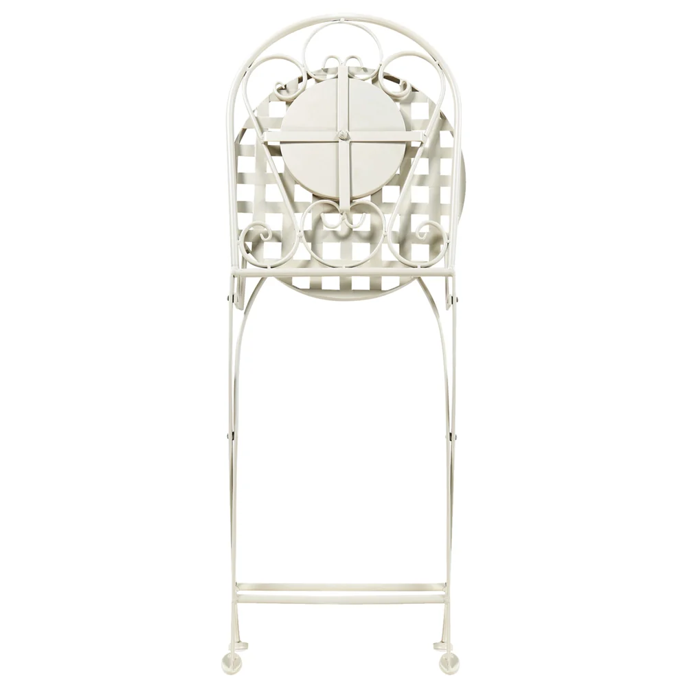 Set da giardino in metallo con tavolo e sedie a mosaico Bianco esterno stile vintage - Image 10