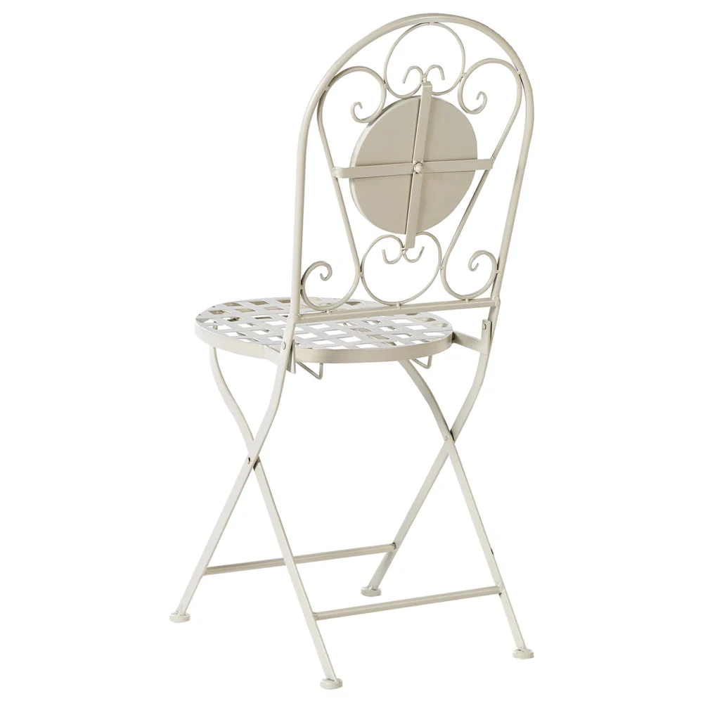 Set da giardino in metallo con tavolo e sedie a mosaico Bianco esterno stile vintage - Image 9