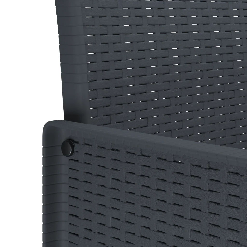 Set da pranzo da giardino 3 pezzi con cuscini Anthracite Polirattan