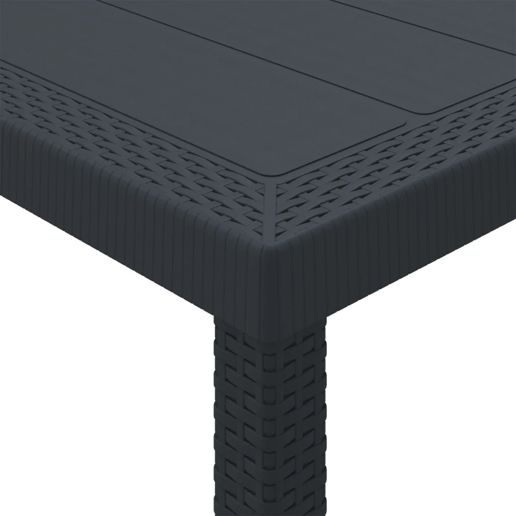 Set da pranzo da giardino 3 pezzi con cuscini Anthracite Polirattan - Image 10