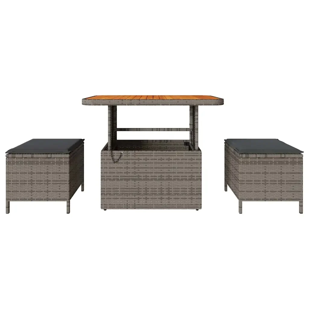 Set da Pranzo per Giardino Grigio polyrattan 42007920 - Image 7