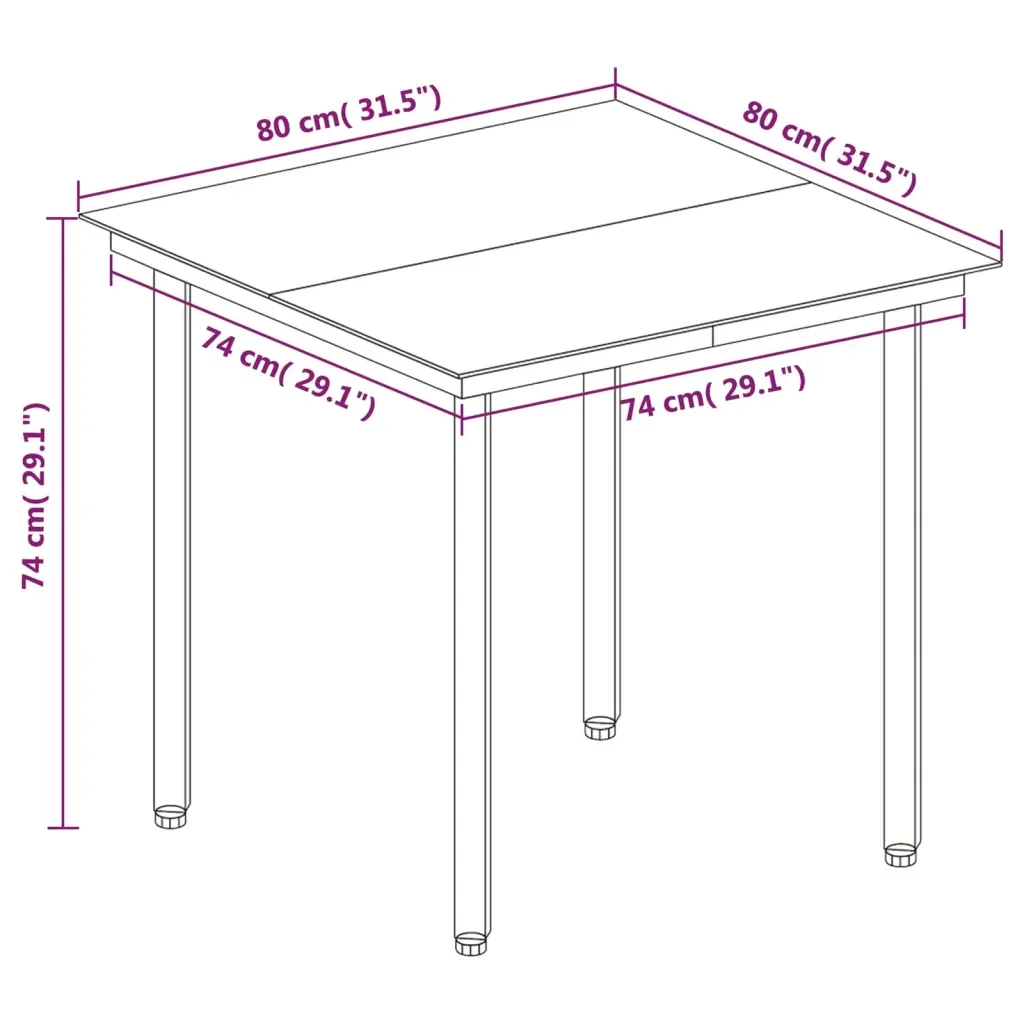 Set da Pranzo da Giardino 3 pz con Cuscini Polyrattan e Vetro 3099703 - Image 8