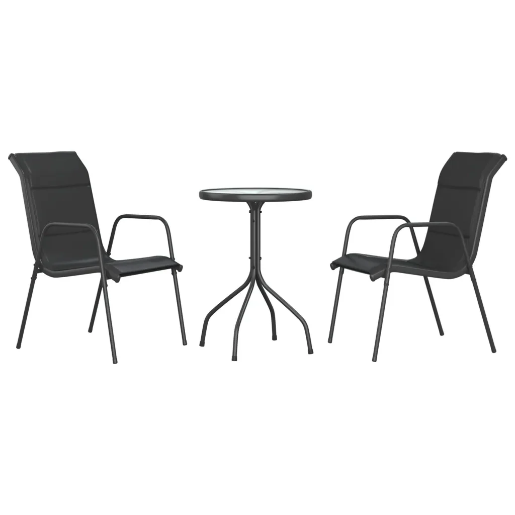 Set da Pranzo da Giardino 3 pz in Acciaio Nero 3203729 - Image 2