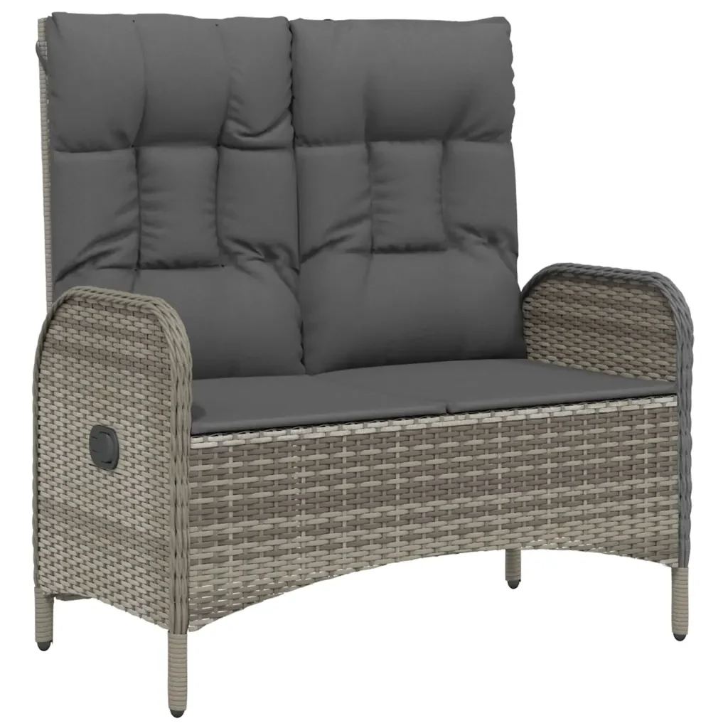 Set da Pranzo da Giardino 4 pz con Cuscini in Polyrattan Grigio 3203504 - Image 3