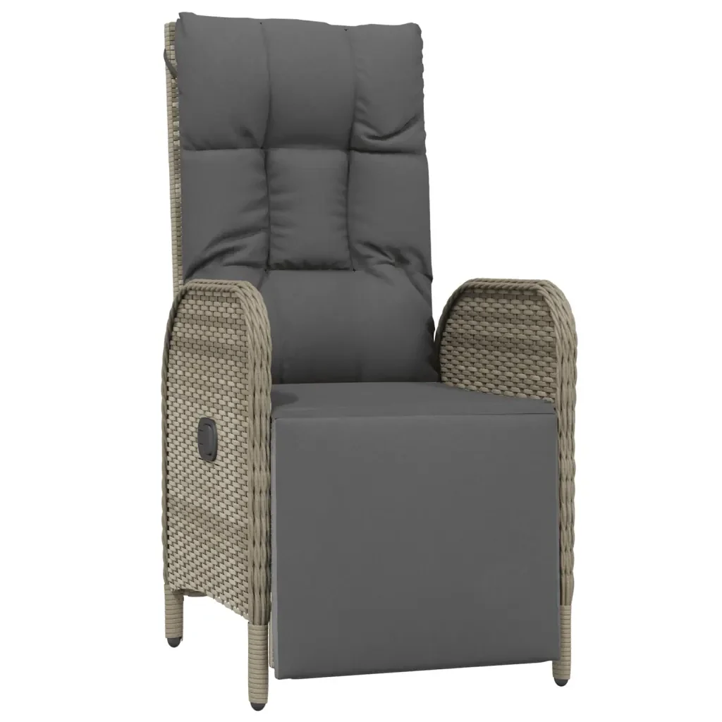 Set da Pranzo da Giardino 4 pz con Cuscini in Polyrattan Grigio 3203504 - Image 4