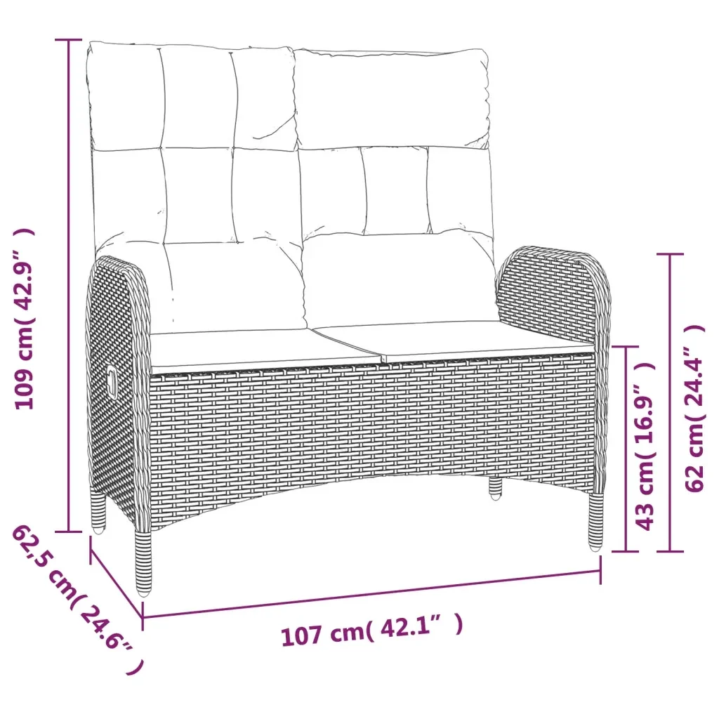 Set da Pranzo da Giardino 4 pz con Cuscini in Polyrattan Grigio 3203504 - Image 9