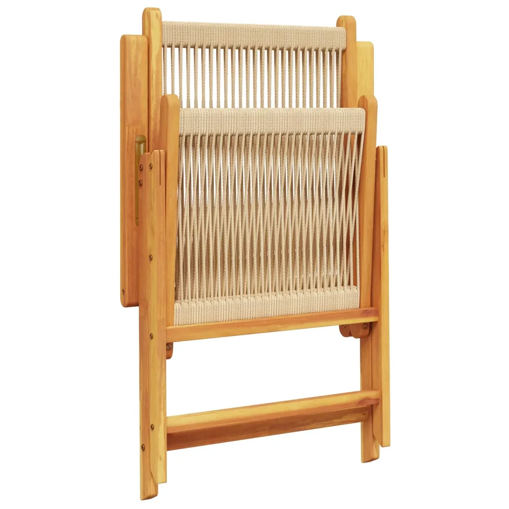 Set da Pranzo per Giardino 5 pcs Beige Legno di Acacia Massello 3375740 - Image 8