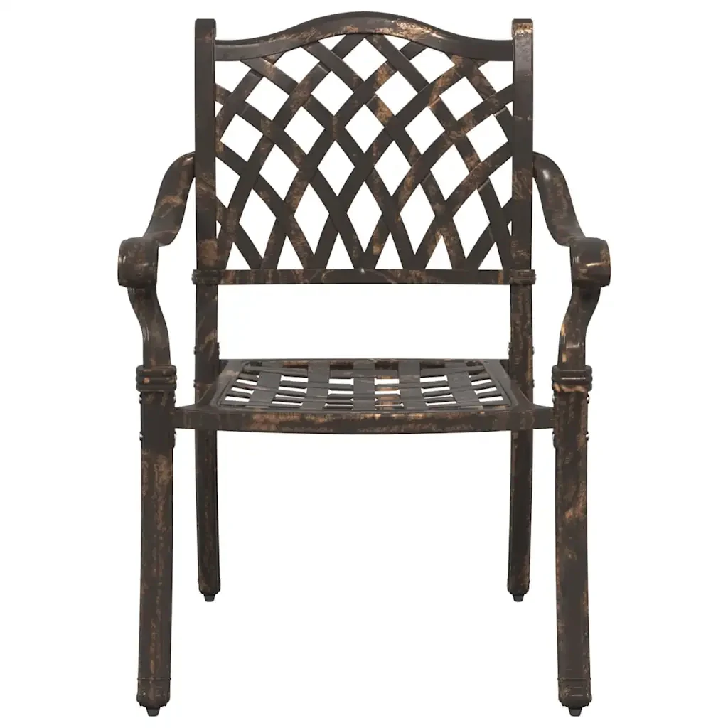 Set di Tavolo da Giardino 5 pcs Bronzo Alluminio pressofuso 3334736 - Image 8