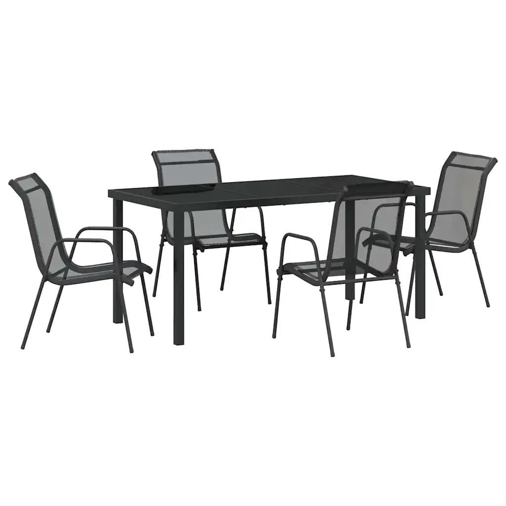 Set da Pranzo per Giardino 5 pcs Nero 3379138 - Image 2