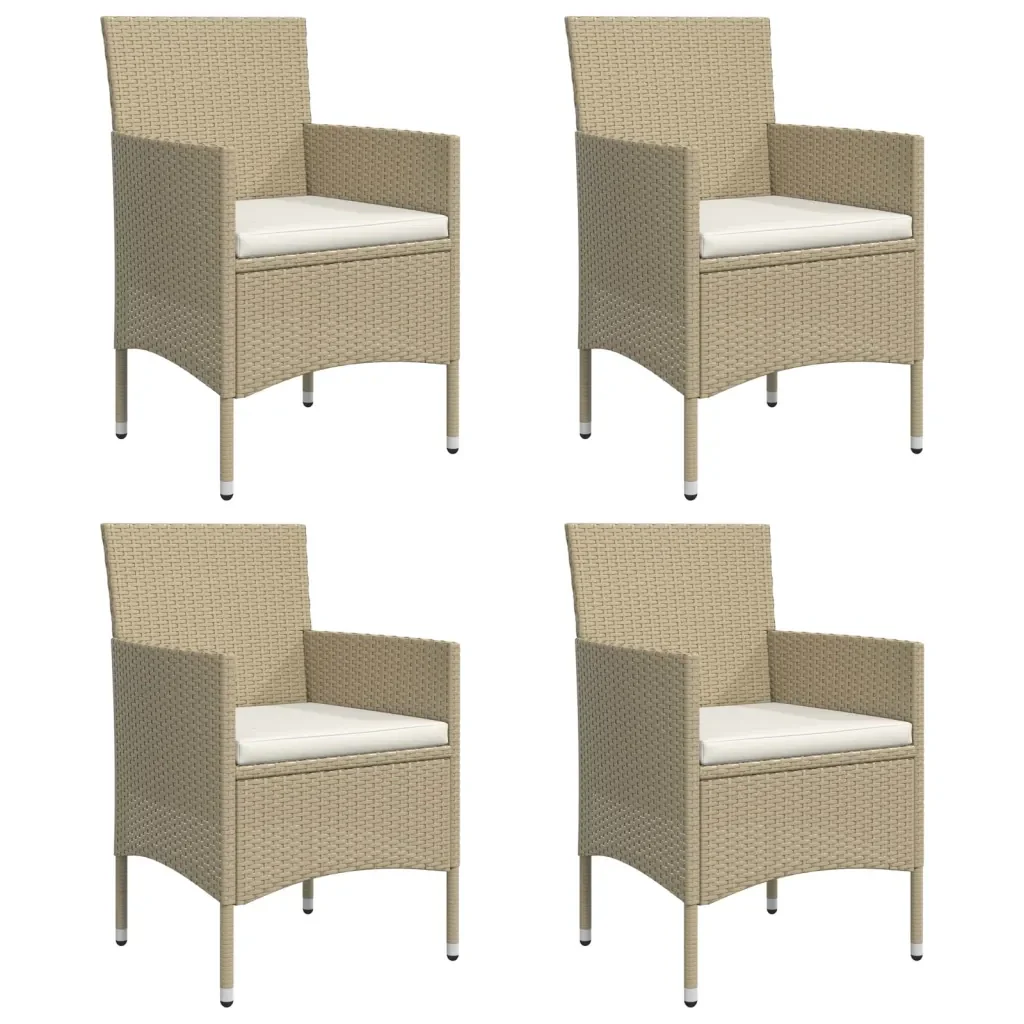 Set da Pranzo da Giardino 5 pz con Cuscini Beige e Nero 3156624 - Image 4
