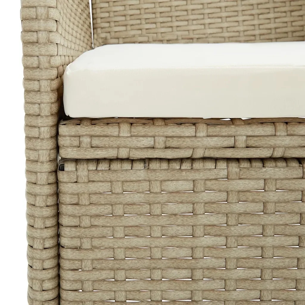 Set da Pranzo da Giardino 5 pz con Cuscini Beige e Nero 3156624 - Image 6