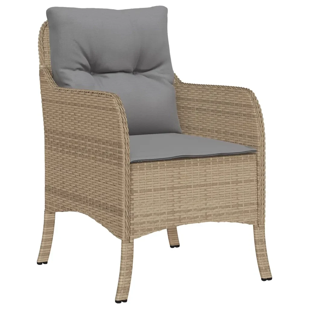 Set da Pranzo da Giardino 5 pz con Cuscini Beige in Polyrattan 3211979 - Image 3