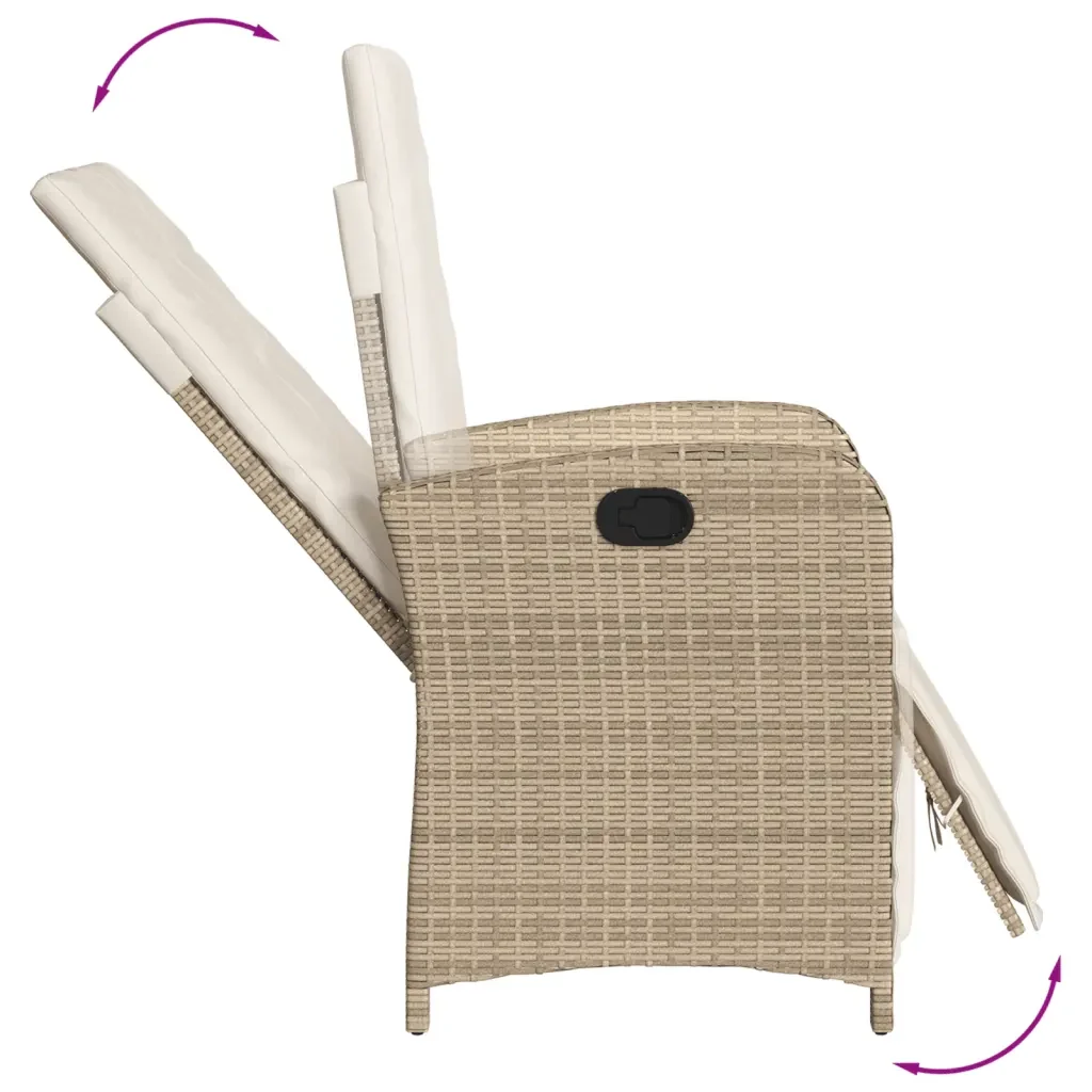 Set da Pranzo da Giardino 5 pz con Cuscini Beige in Polyrattan 3212573 - Image 4