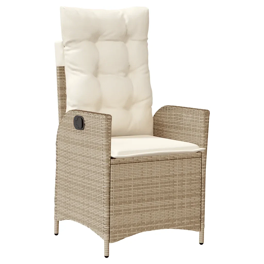 Set da Pranzo da Giardino 5 pz con Cuscini Beige in Polyrattan 3213238 - Image 3