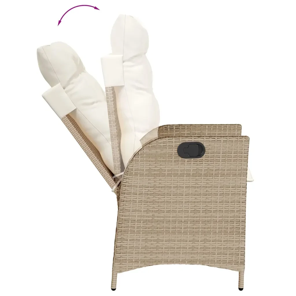 Set da Pranzo da Giardino 5 pz con Cuscini Beige in Polyrattan 3213238 - Image 4