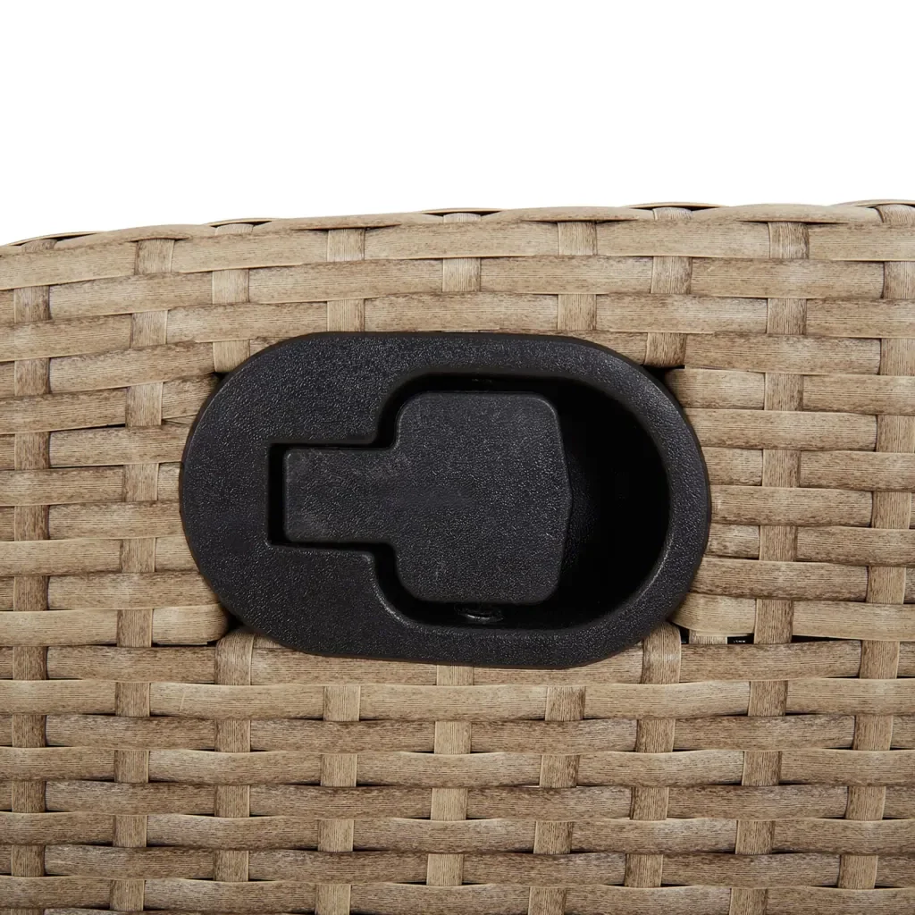 Set da Pranzo da Giardino 5 pz con Cuscini Beige in Polyrattan 3213258 - Image 6