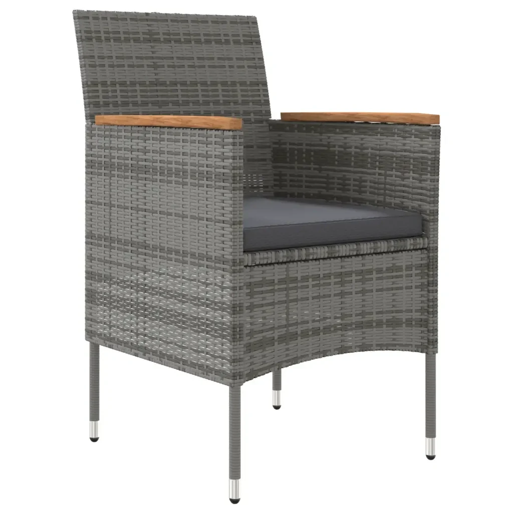 Set da Pranzo da Giardino 5 pz con Cuscini Grigio e Nero 3099337 - Image 3