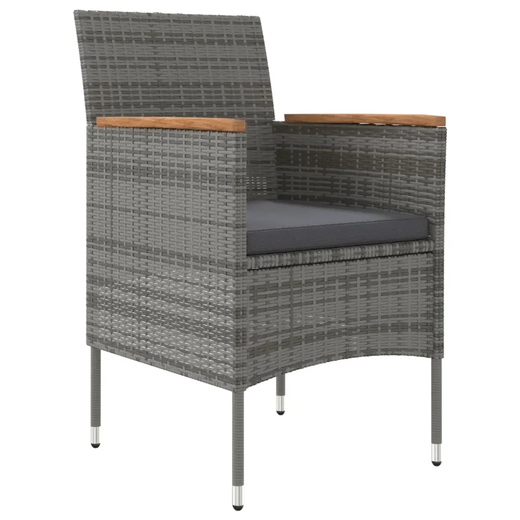 Set da Pranzo da Giardino 5 pz con Cuscini Grigio e Nero 3099348 - Image 3