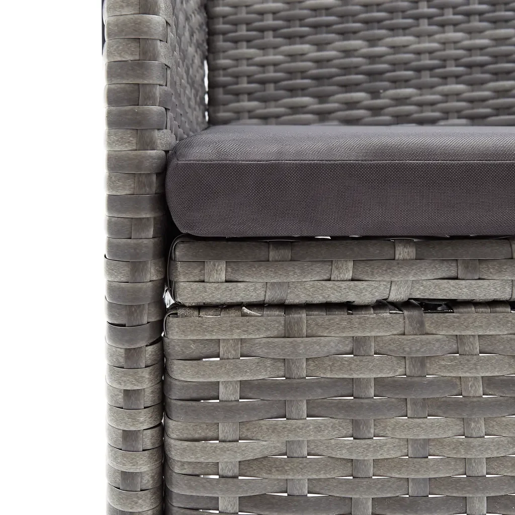 Set da Pranzo da Giardino 5 pz con Cuscini Grigio e Nero 3156636 - Image 6