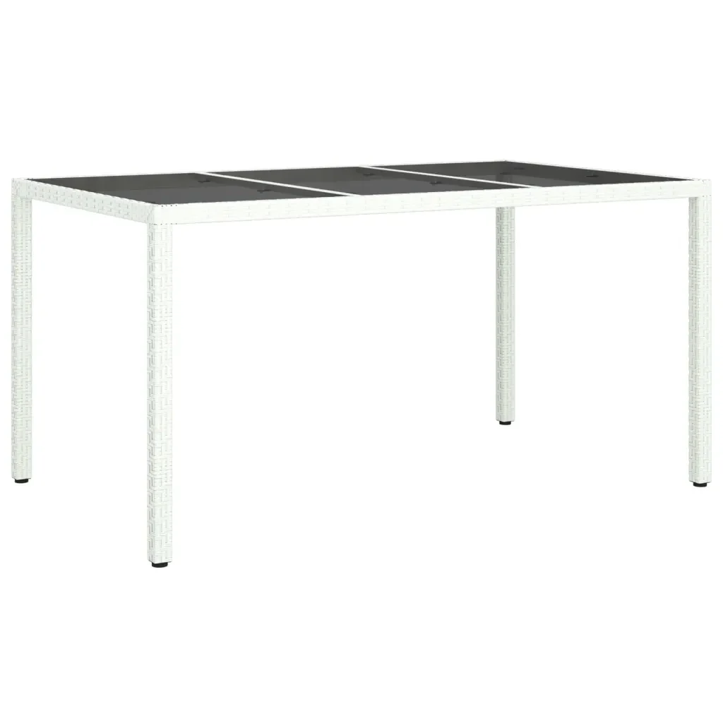 Set da Pranzo da Giardino 5 pz con Cuscini in Polyrattan Bianco 3187342 - Image 7