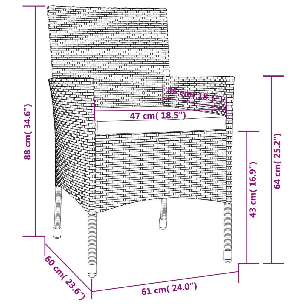Set da Pranzo da Giardino 5 pz con Cuscini in Polyrattan Bianco 3187342 - Image 9