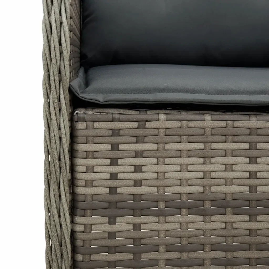 Set da Pranzo da Giardino 5 pz con Cuscini in Polyrattan Grigio 3211951 - Image 5