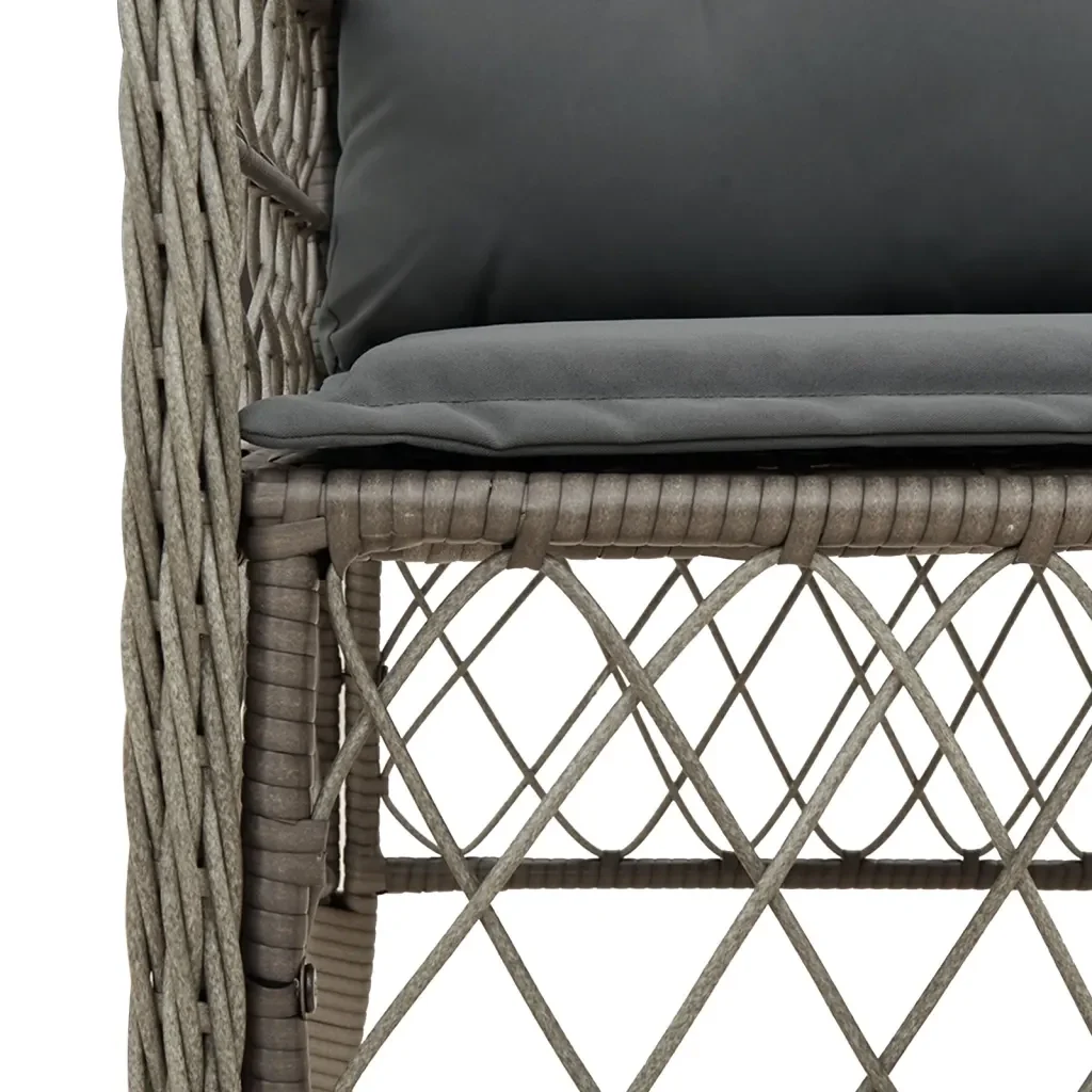 Set da Pranzo da Giardino 5 pz con Cuscini in Polyrattan Grigio 3212127 - Image 5