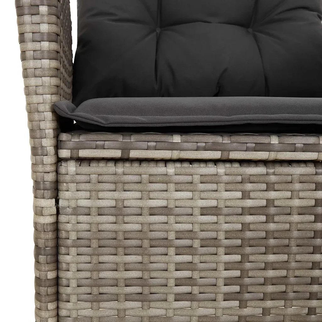 Set da Pranzo da Giardino 5 pz con Cuscini in Polyrattan Grigio 3213218 - Image 6