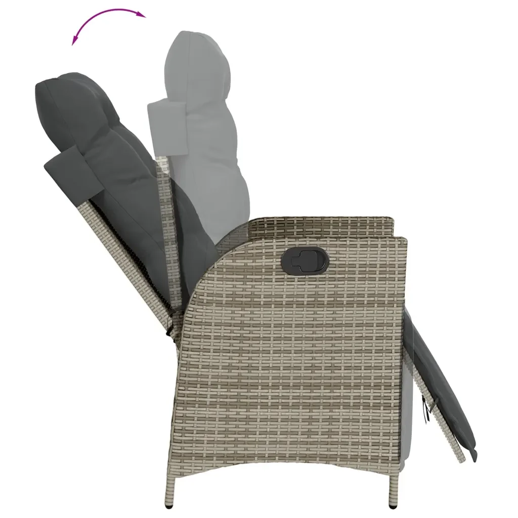 Set da Pranzo da Giardino 5 pz con Cuscini in Polyrattan Grigio 3213423 - Image 5