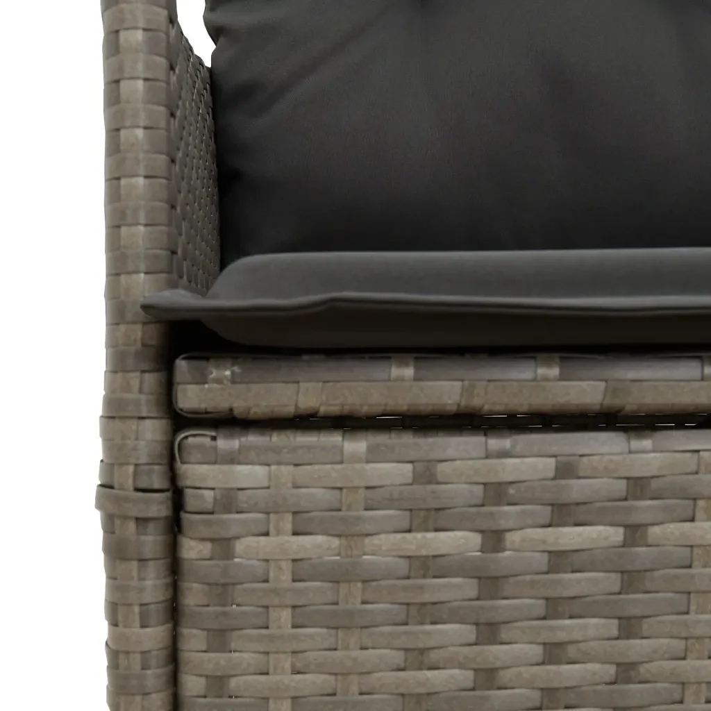 Set da Pranzo da Giardino 5 pz con Cuscini in Polyrattan Grigio - Image 4
