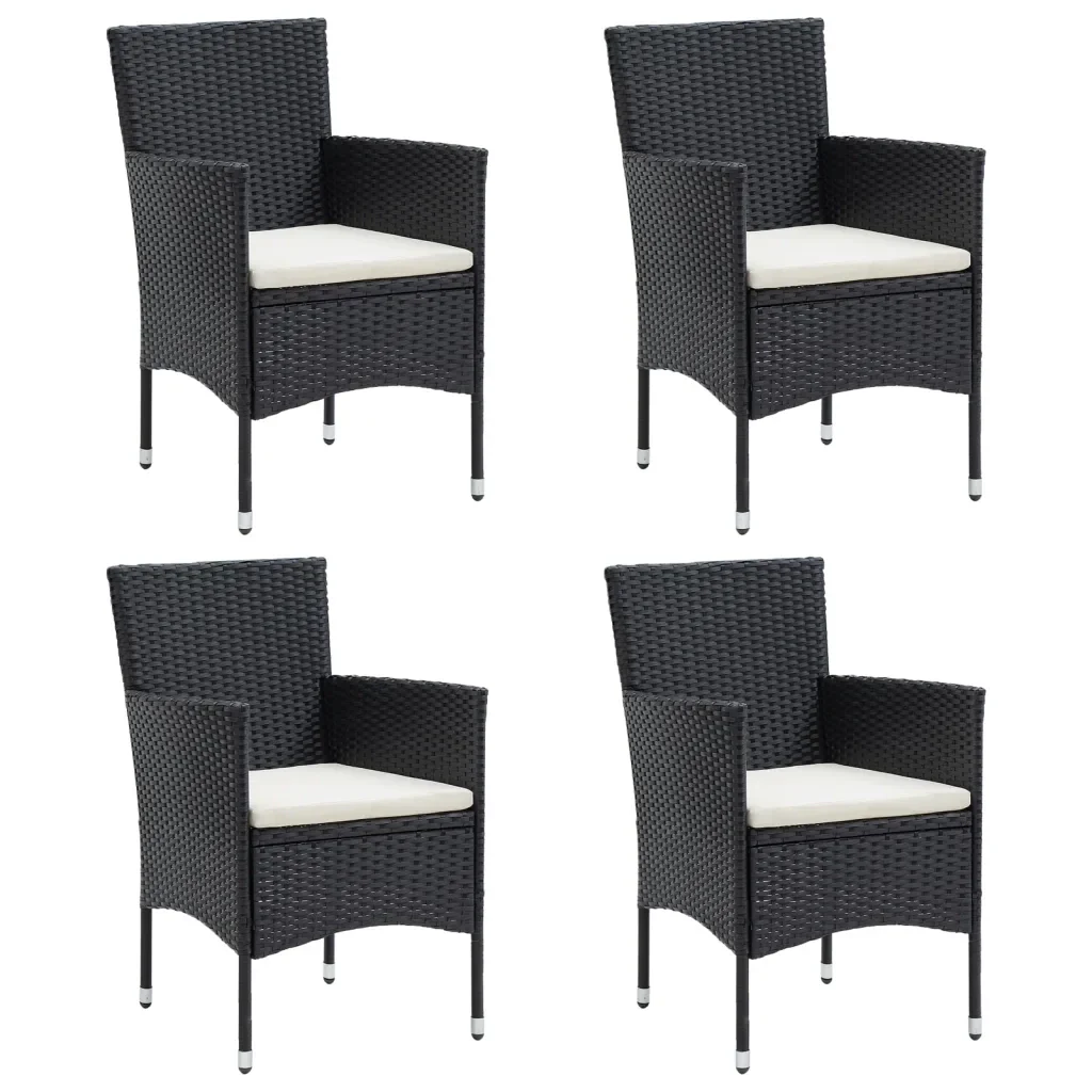 Set da Pranzo da Giardino 5 pz con Cuscini Nero 3156616 - Image 4