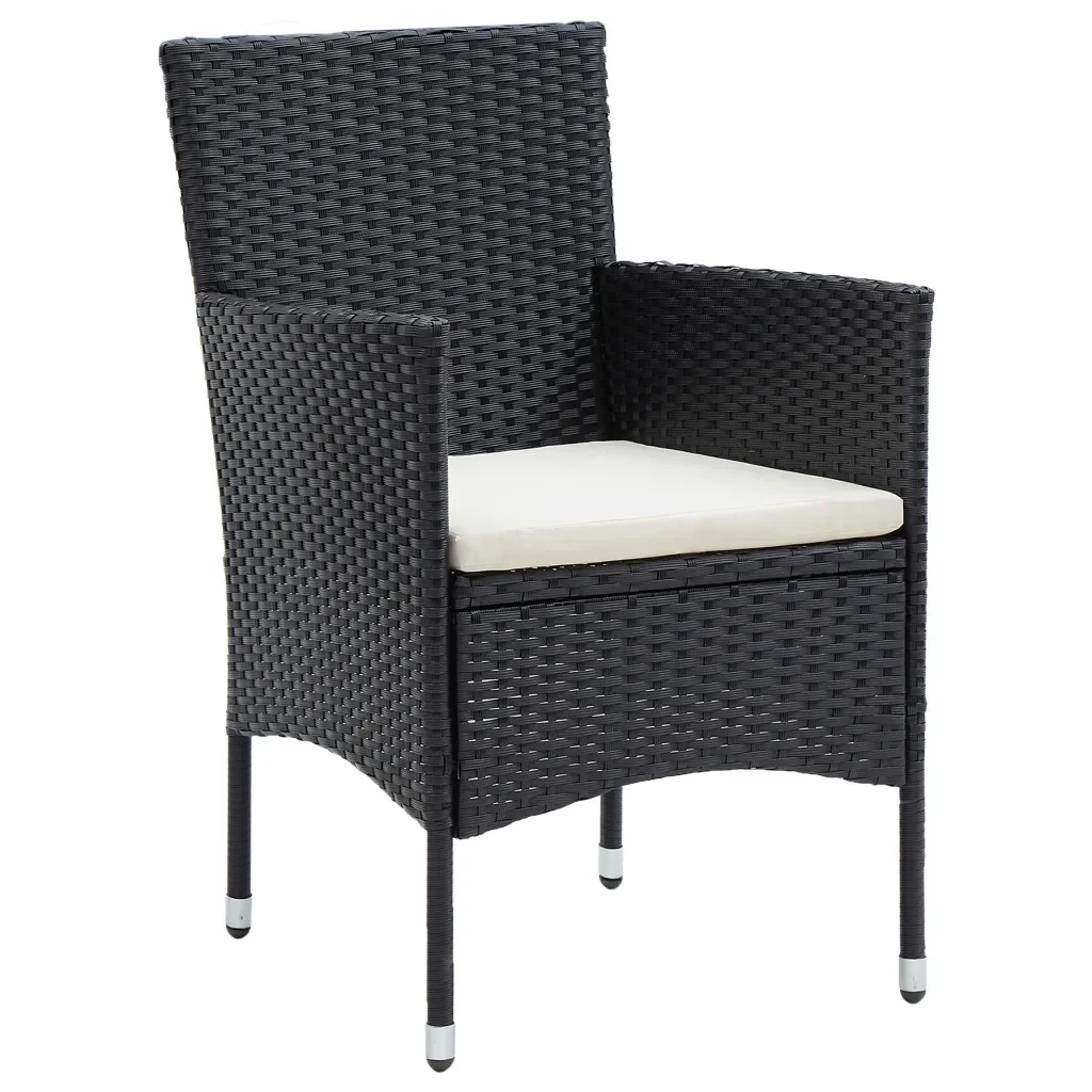 Set da Pranzo da Giardino 5 pz con Cuscini Nero 3156616 - Image 5