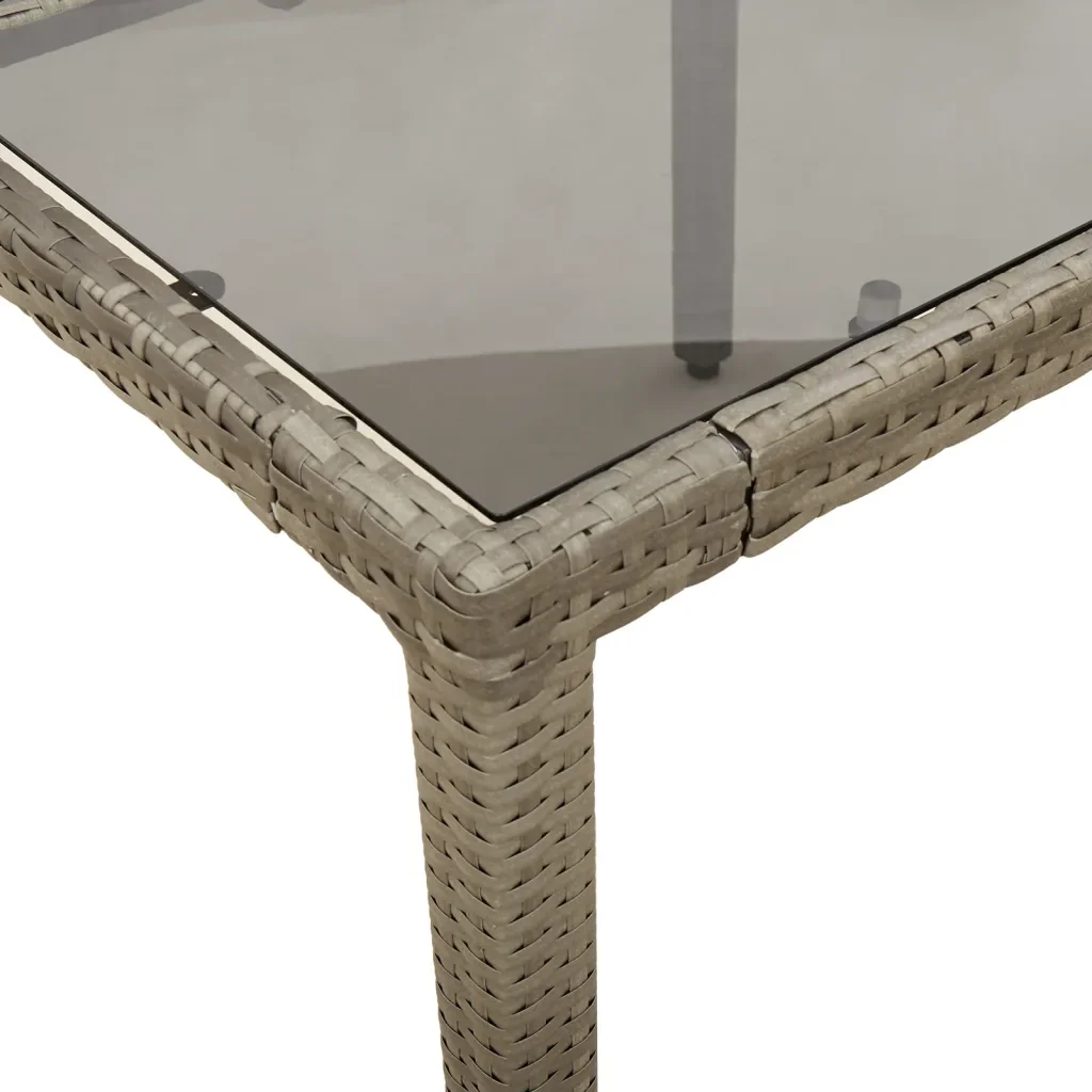 Set da Pranzo da Giardino 5 pz con Cuscini Polyrattan e Vetro - Image 3