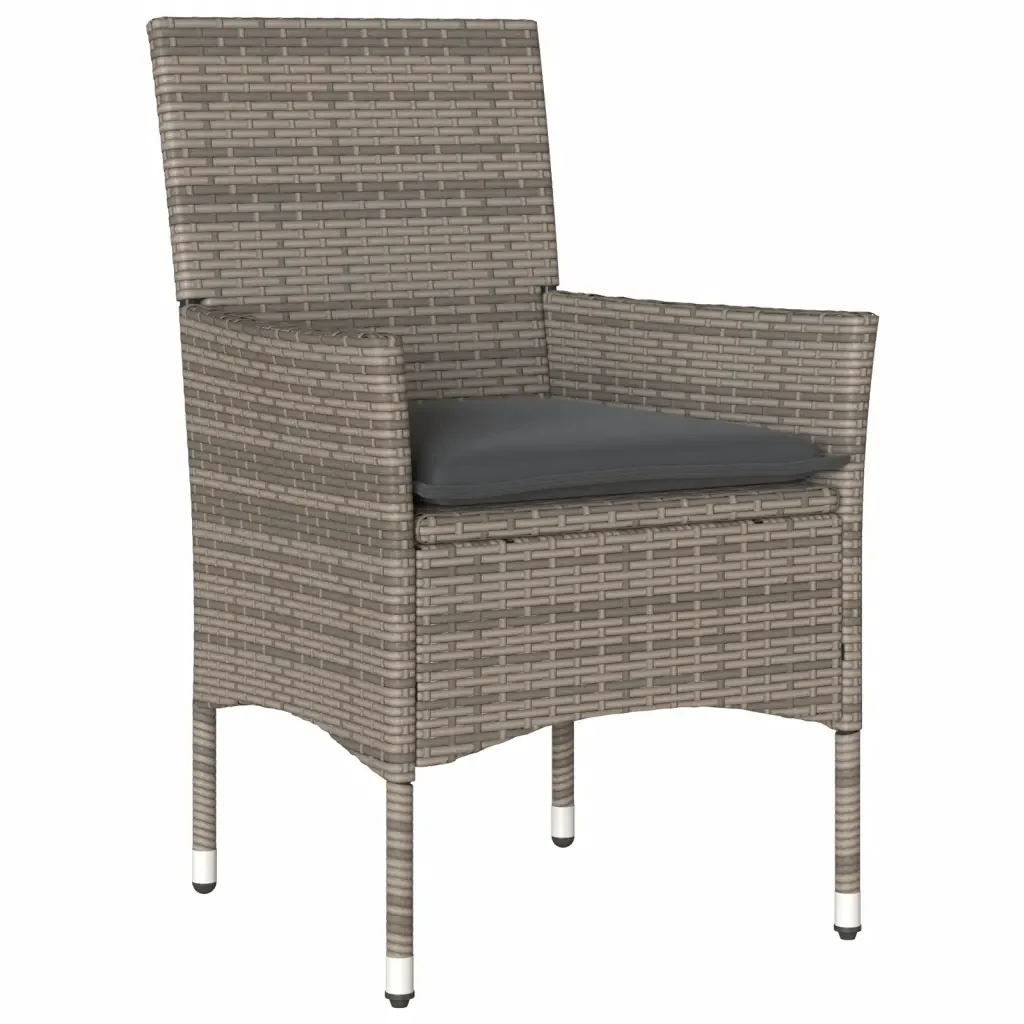 Set da Pranzo da Giardino 5 pz con Cuscini Polyrattan e Vetro - Image 3