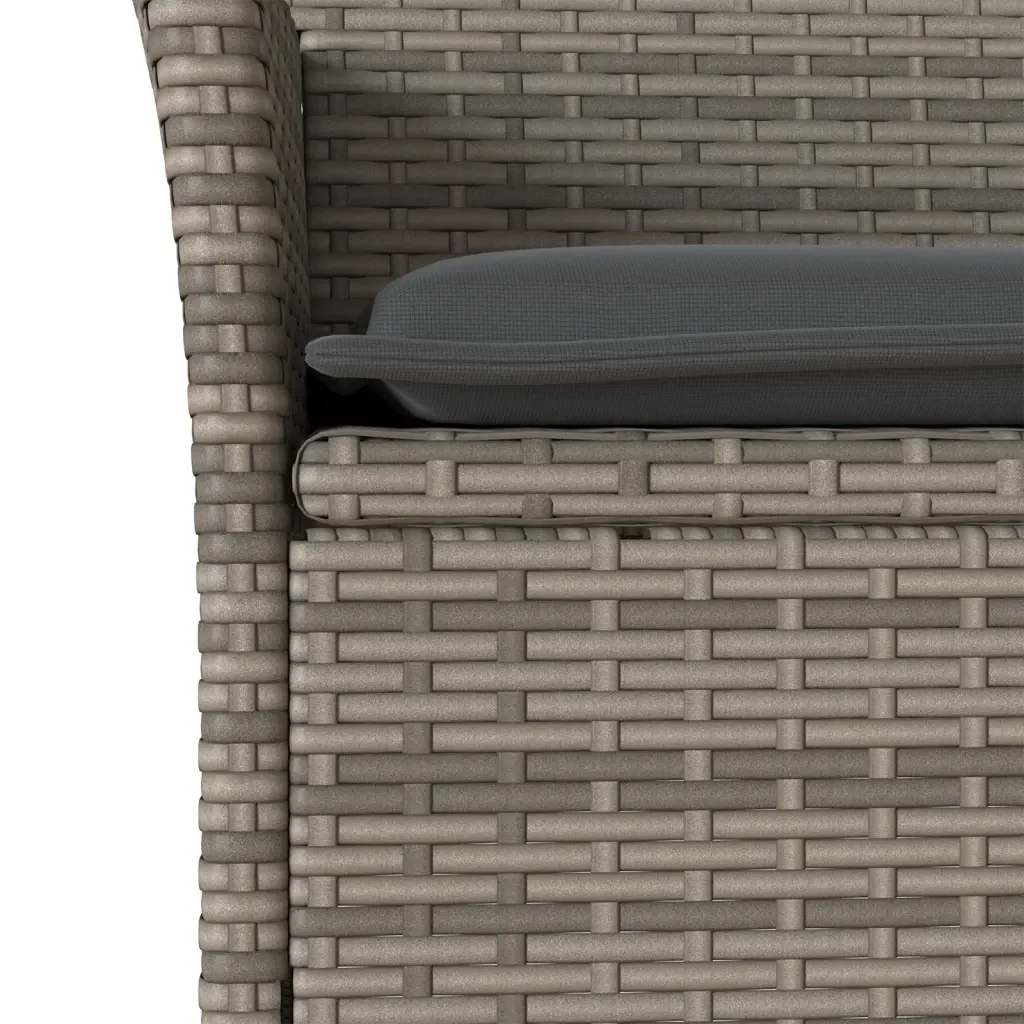 Set da Pranzo da Giardino 5 pz con Cuscini Polyrattan e Vetro - Image 4