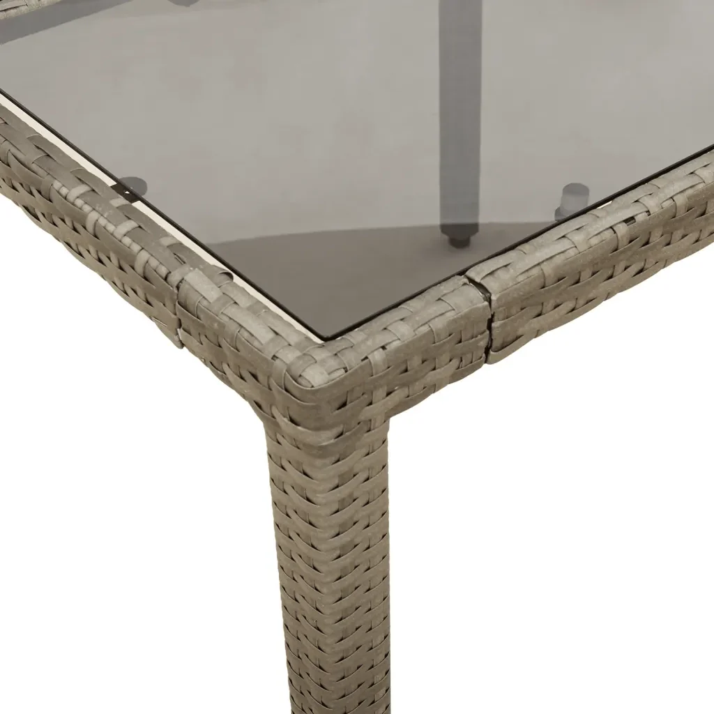 Set da Pranzo da Giardino 5 pz con Cuscini Polyrattan e Vetro - Image 5