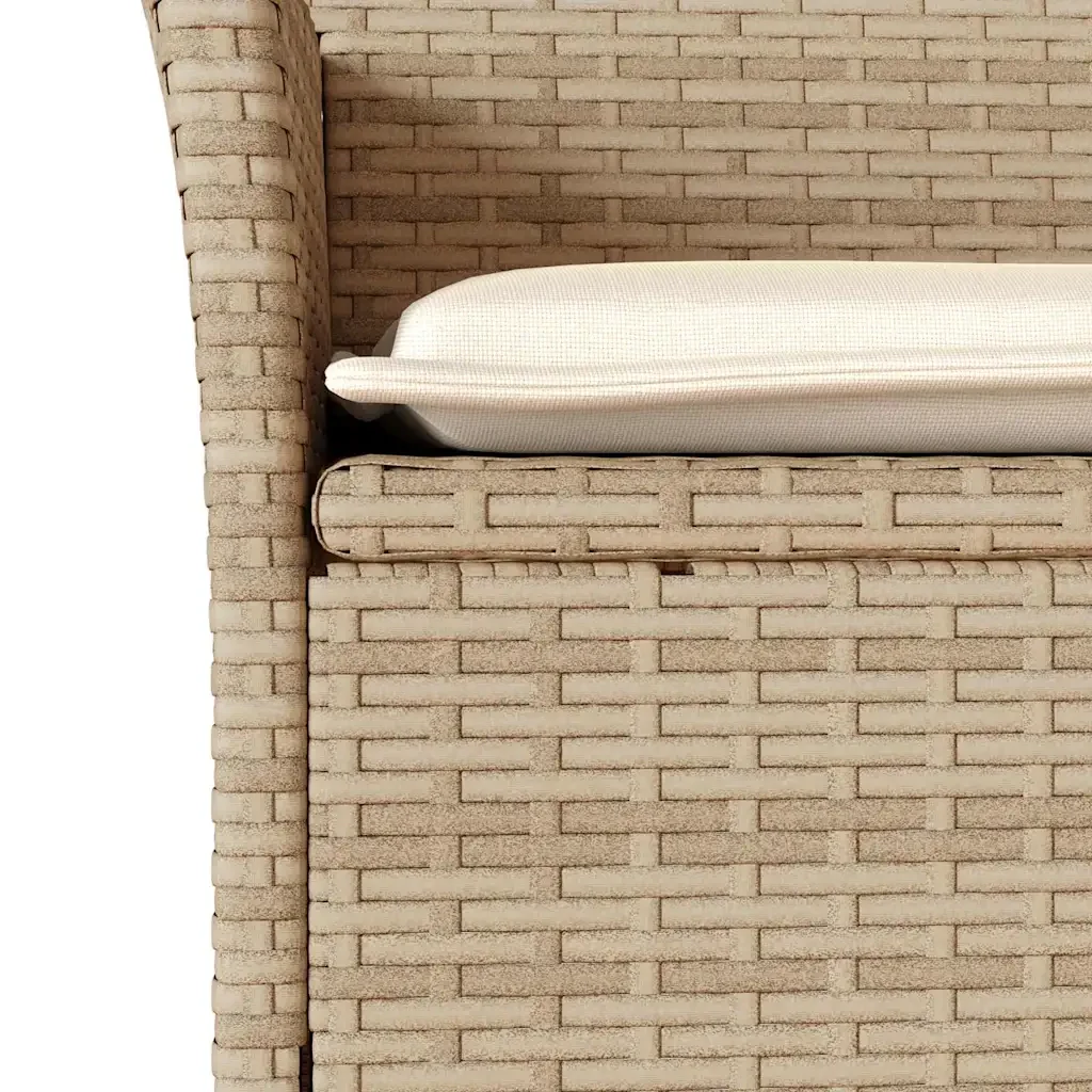 Set da Pranzo da Giardino 5 pz con Cuscini Polyrattan e Vetro - Image 4