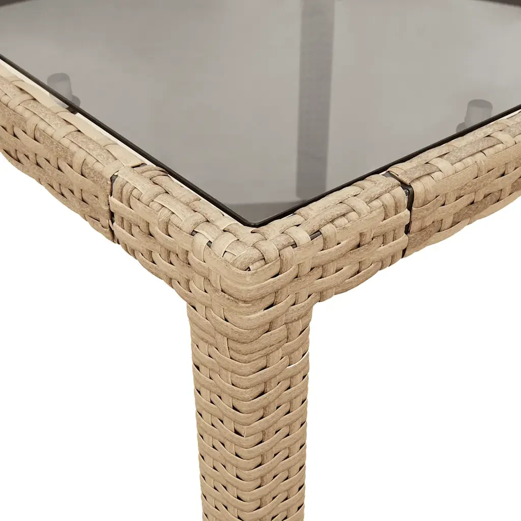 Set da Pranzo da Giardino 5 pz con Cuscini Polyrattan e Vetro - Image 5