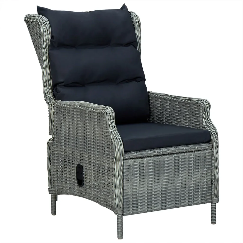 Set da Pranzo da Giardino 5 pz Grigio Chiaro in Polyrattan 3156806 - Image 5