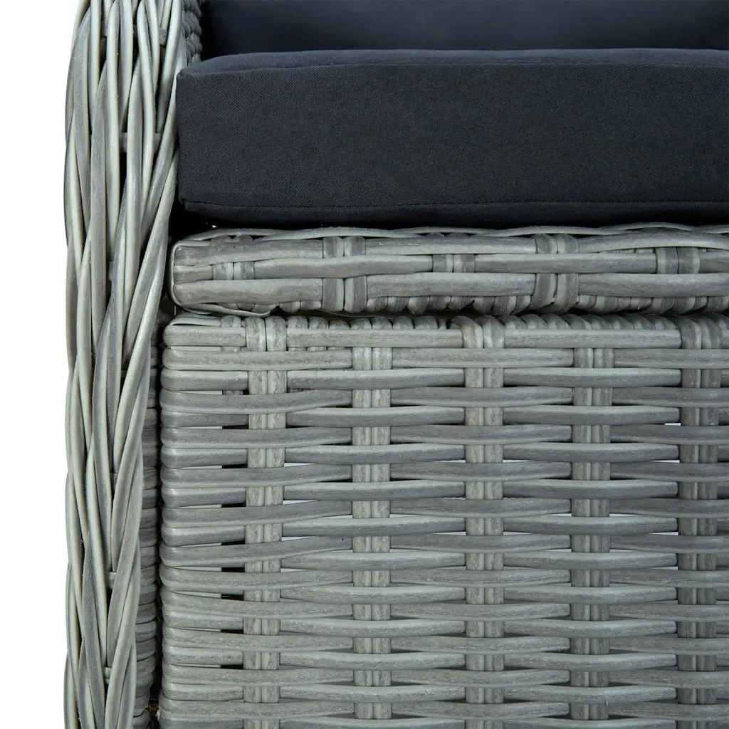 Set da Pranzo da Giardino 5 pz Grigio Chiaro in Polyrattan 3156806 - Image 7